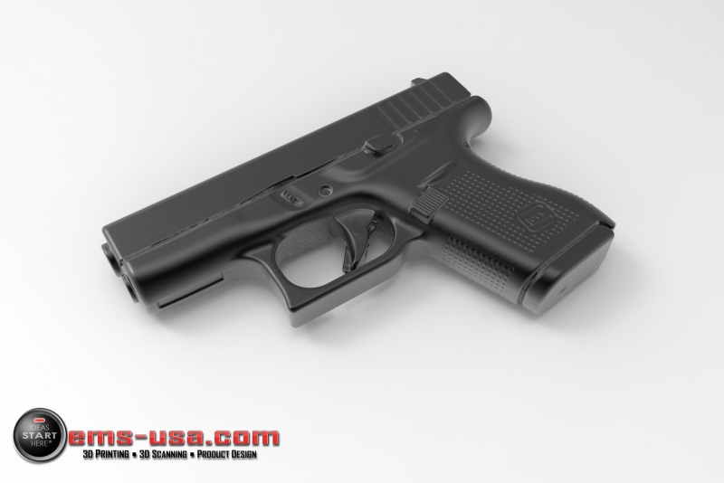 Glock 42 rend 3D Scanning & Inspection of Weapons