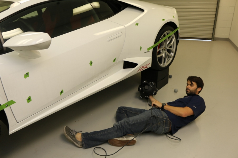 3D scanning of a Lamborghini Huracán lower areas