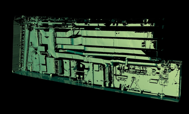 Ship control room 3D scan data