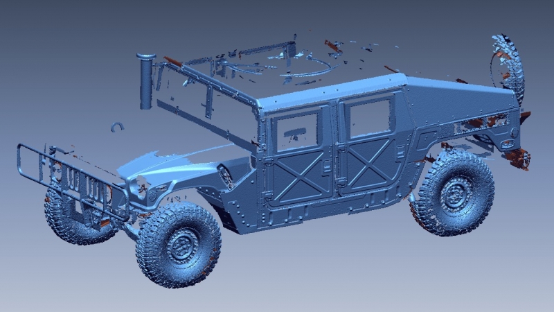 Hummer sample scan data from two 3D Scans